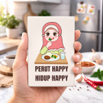 Fridge Magnet Kulkas Rectangle Quetos "Perut Happy Hidup Happy" size 54 x 78 cm Fridge Magnet Kulkas Rectangle Quetos "Perut Happy Hidup Happy" size 54 x 78 cm